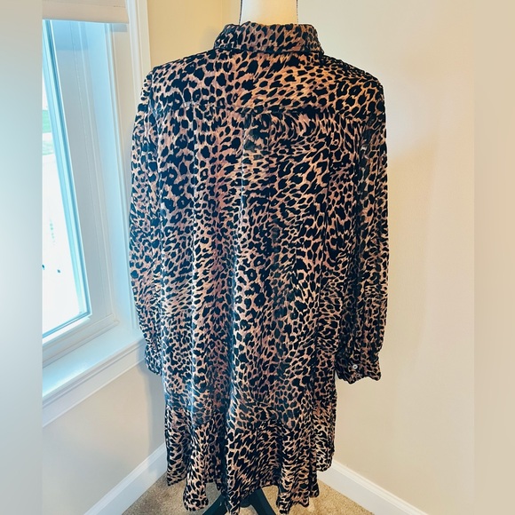 NWT Tuckernuck Leopard Velvet Burnout Callahan Shirt Dress XXL - Picture 3 of 7